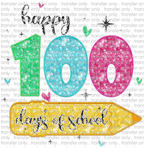 SCH 859 Happy 100 Days of School Faux Sequins