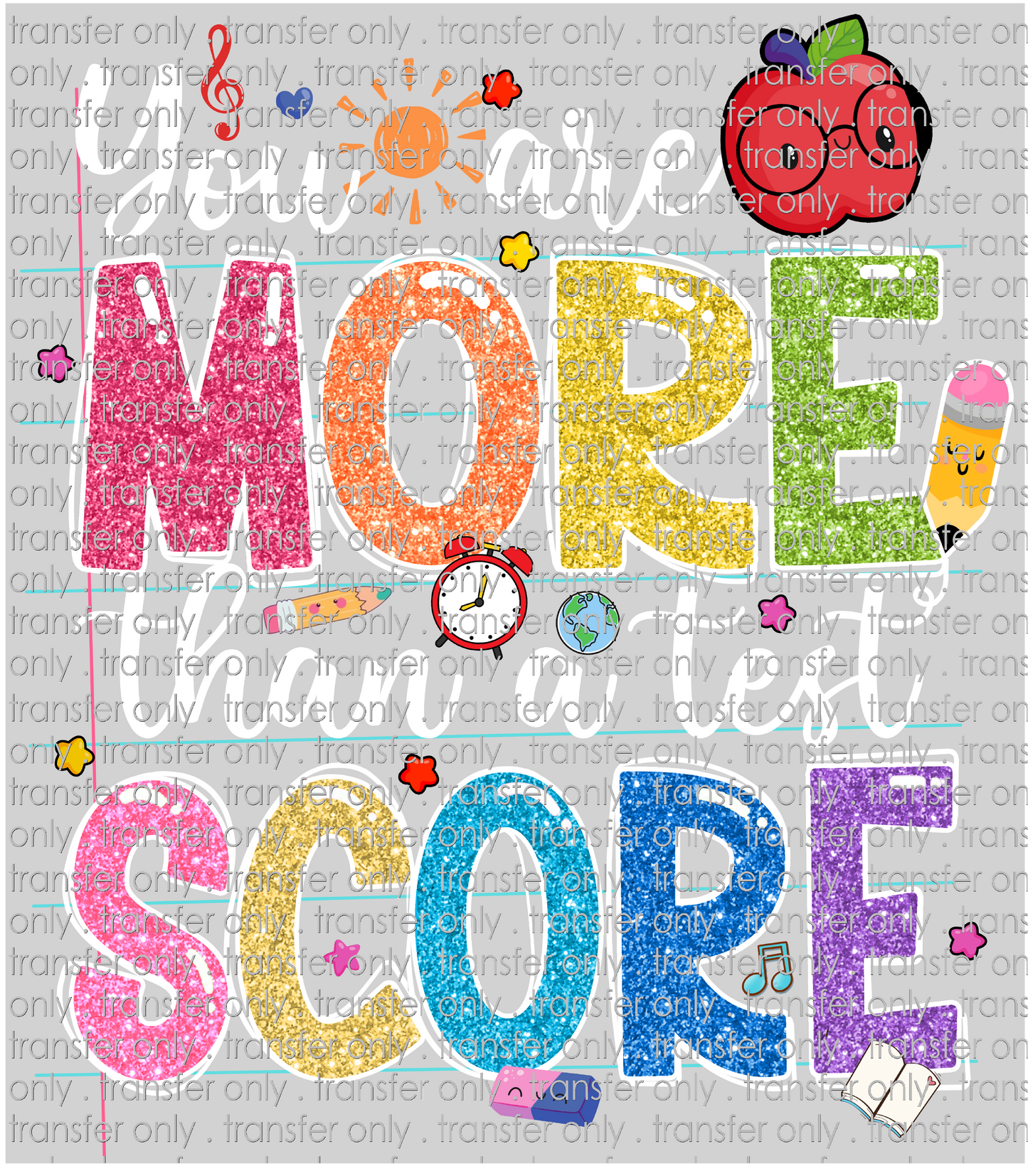 SCH 886 You Are More Than The Score Faux Glitter White Words