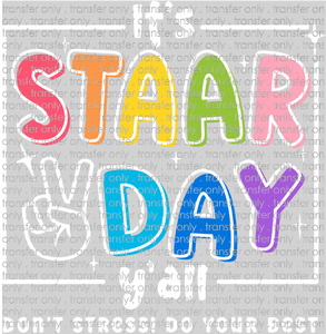 SCH 892 It's Staar Day Y'all White Words