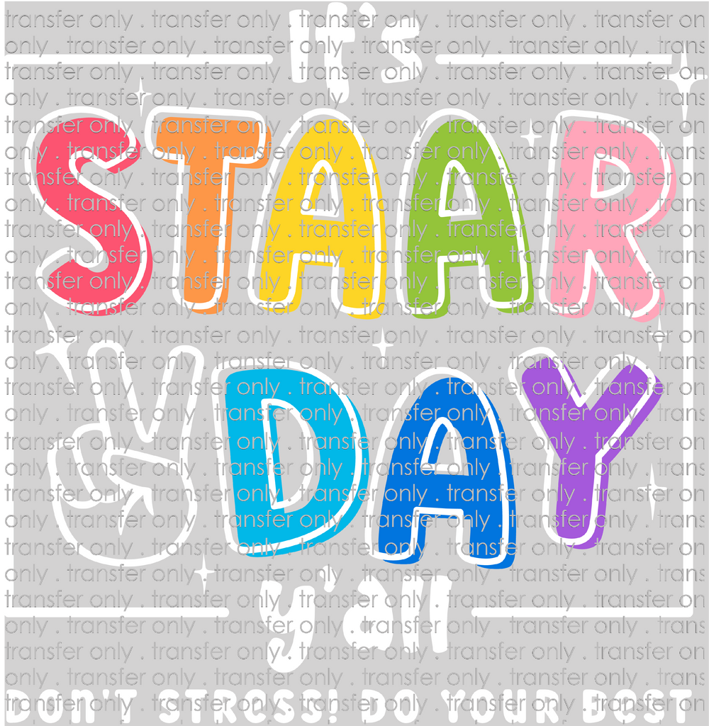 SCH 892 It's Staar Day Y'all White Words