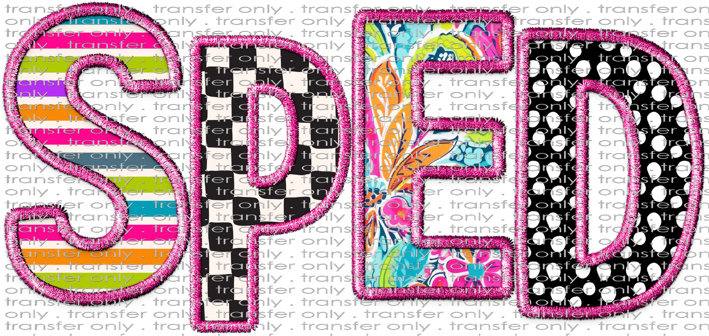 UVSCH 940 SPED Patchwork Applique