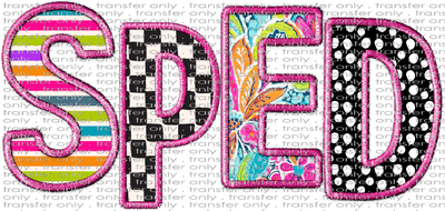 UVSCH 940 SPED Patchwork Applique