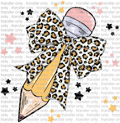 SCH 955 Leopard Bow Pencil with Stars