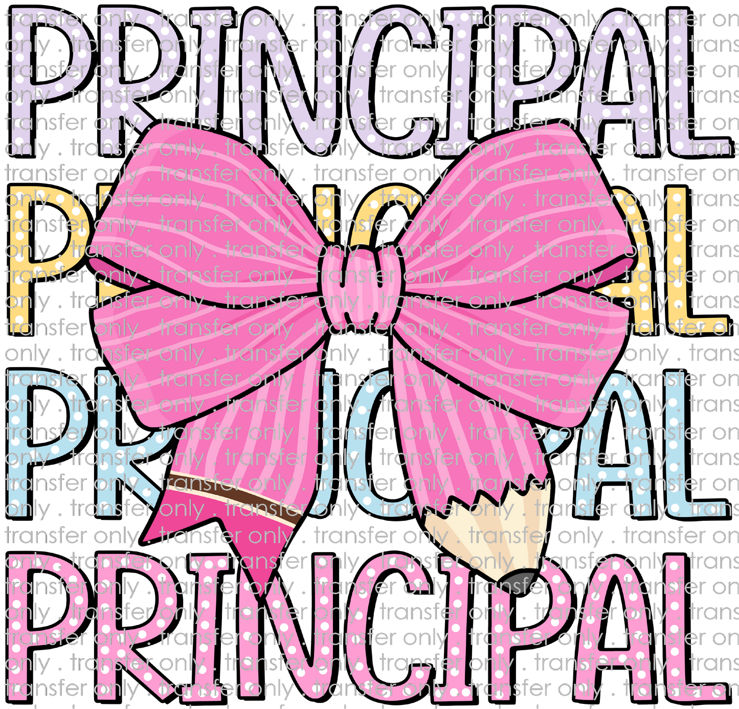 SCH 958 Stacked Principal With Pink Bow