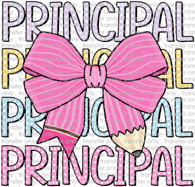 UVSCH 958 Stacked Principal With Pink Bow