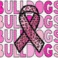 SCHMAS 161 Pink Stacked Bulldogs Breast Cancer