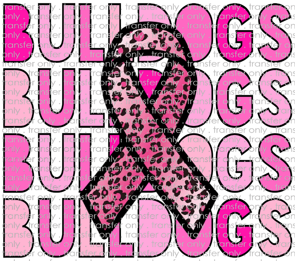 SCHMAS 161 Pink Stacked Bulldogs Breast Cancer