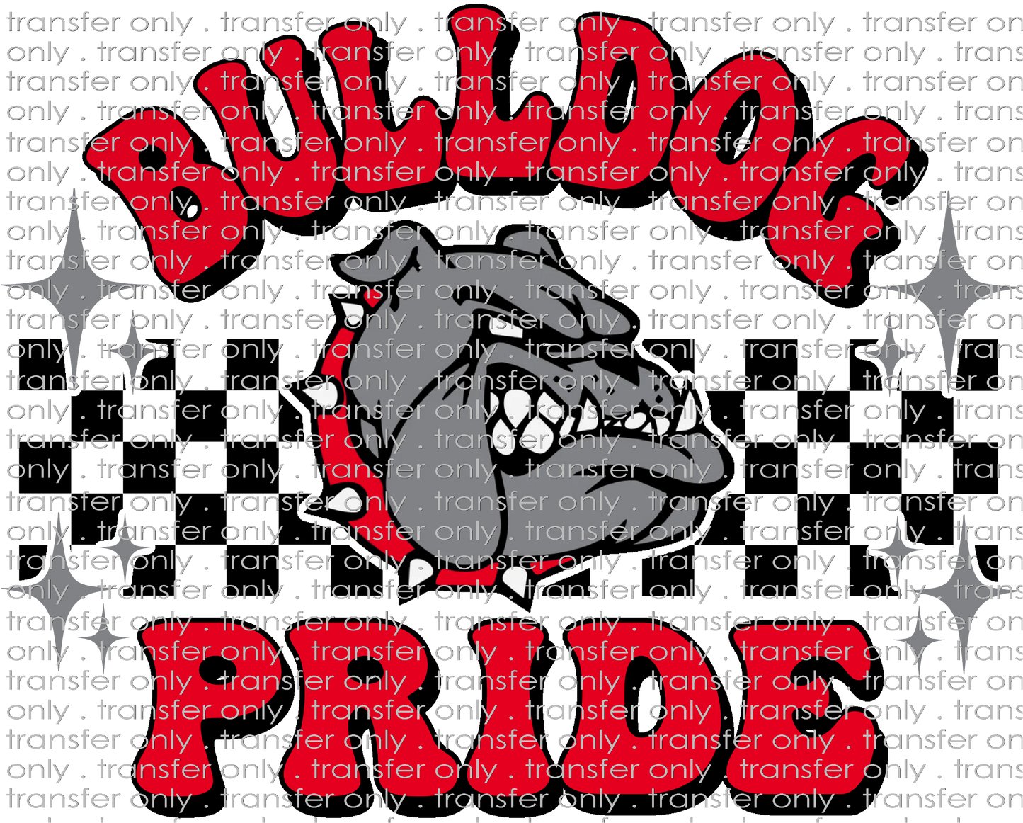 SCHMAS 167 Checkered Groovy Bulldogs Red