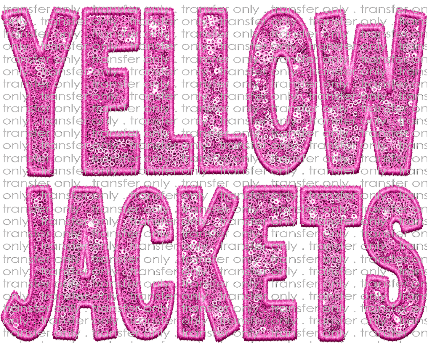 SCHMAS 288 Yellow Jackets Pink Faux Sequins