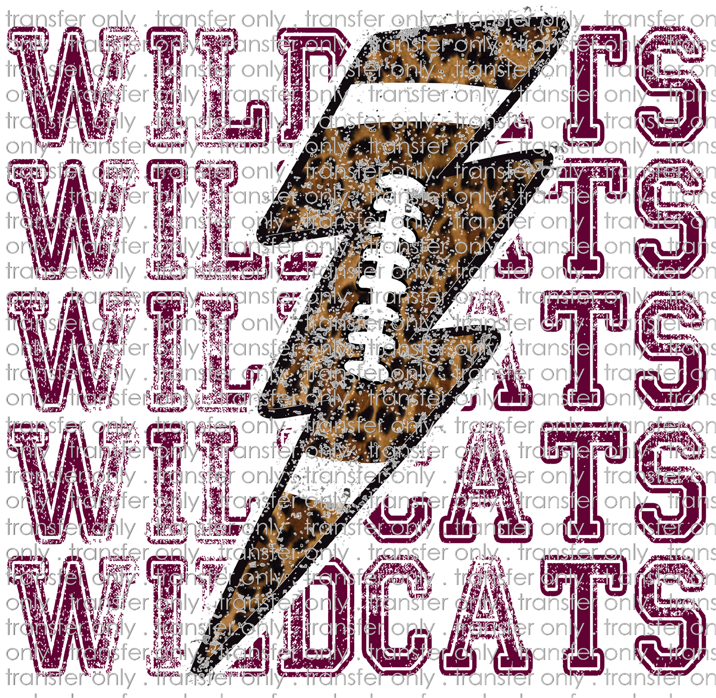 SCHMAS 291 Mascot Football Lightning Bolt Maroon