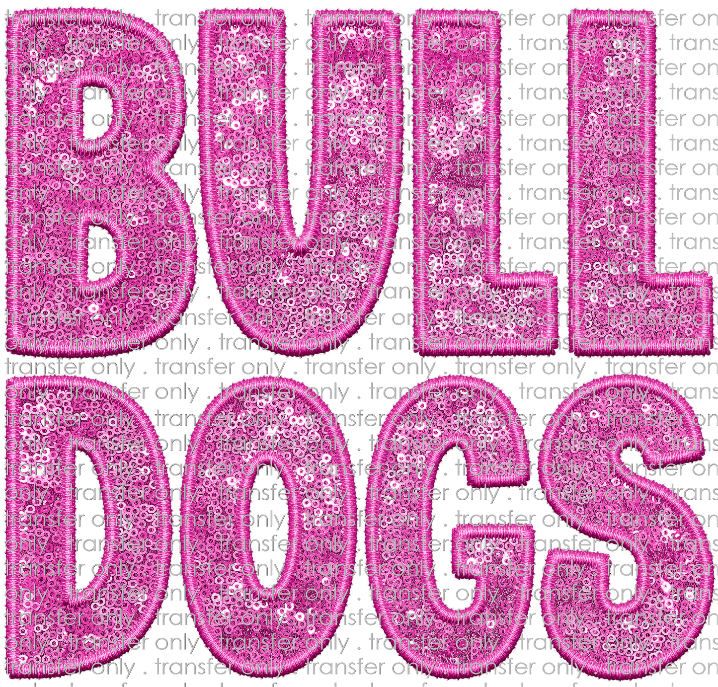 SCHMAS 292 Bulldogs Embroidery Sequin Pink