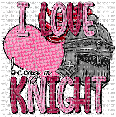 SCHMAS 307 I Love Being a Knight Pink and Red