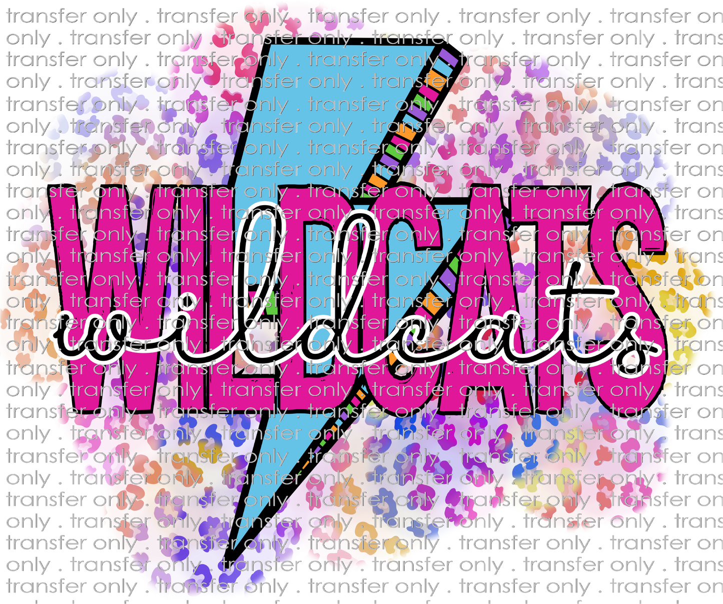 SCHMAS 397 Wildcats Lightening Bolt Colorful leopard