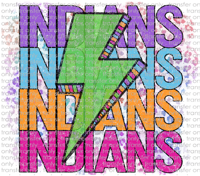 SCHMAS 405 Stacked Indians Lightening Bolts