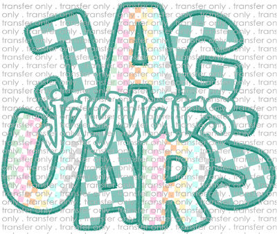 SCHMAS 586 Jaguars Teal with Checkerd Print