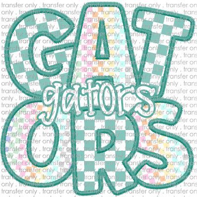 SCHMAS 589 Gators Teal with Checkerd Print