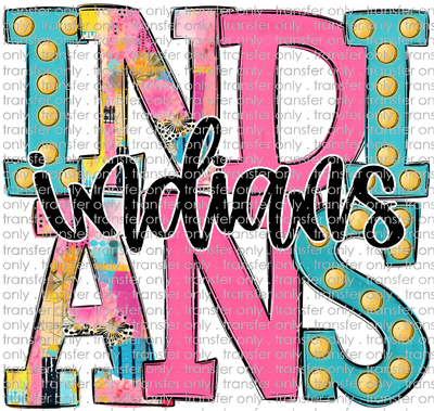 SCHMAS 627 Indians Colorful Floral Patch Marquee