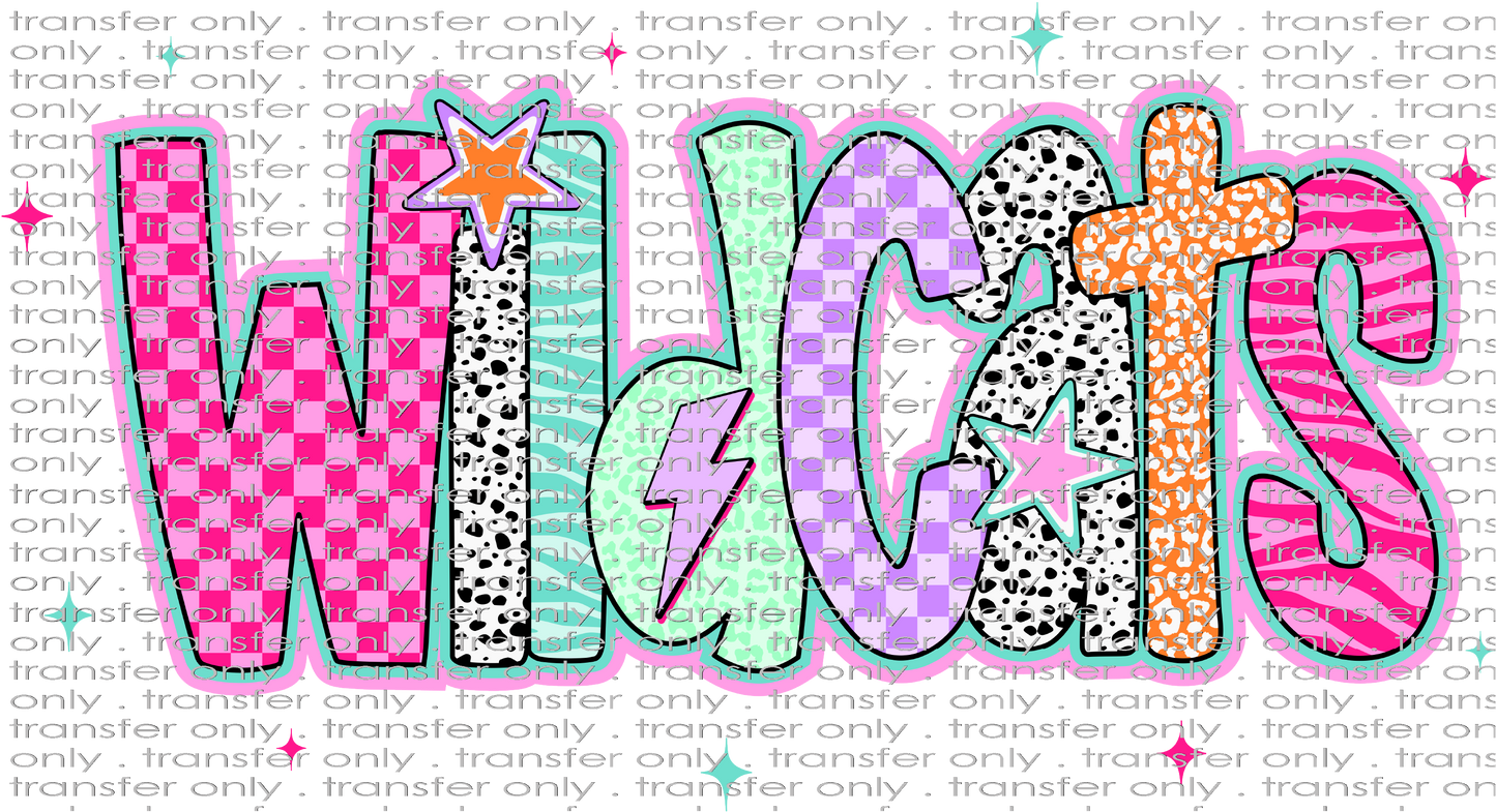 SCHMAS 632 Wildcats Doodle Stars Dalmatian Pink Purple