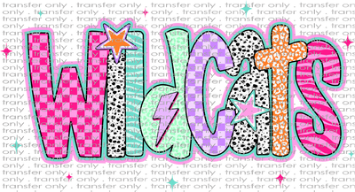 SCHMAS 632 Wildcats Doodle Stars Dalmatian Pink Purple