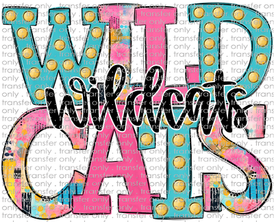 SCHMAS 635 Wildcats Colorful Floral Patch Marquee