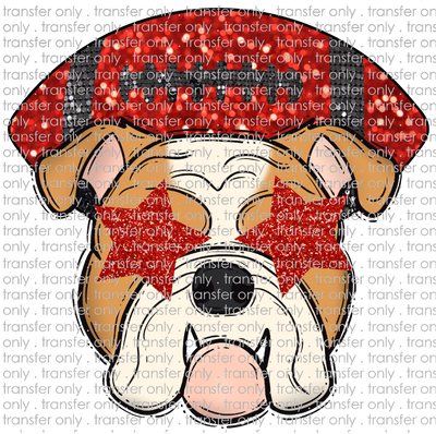 SCHMAS 667 Red Glitter Bull Dog Faux Glitter