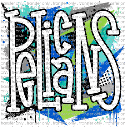 SCHMAS 701 Pelicans Blue Green Paint Splatter