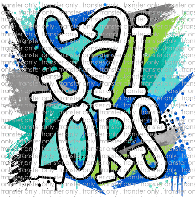 SCHMAS 706 Sailors Blue Green Paint Splatter