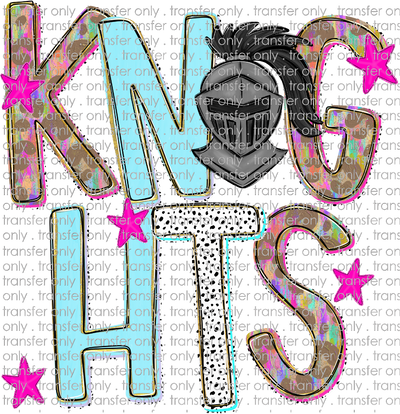 SCHMAS 716 Knights with Helmet and Pink Stars