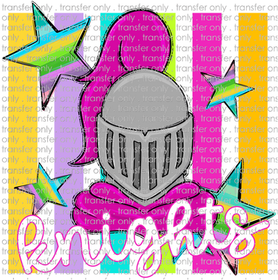 SCHMAS 726 Knights Bright Pink Feather with Stripe Background