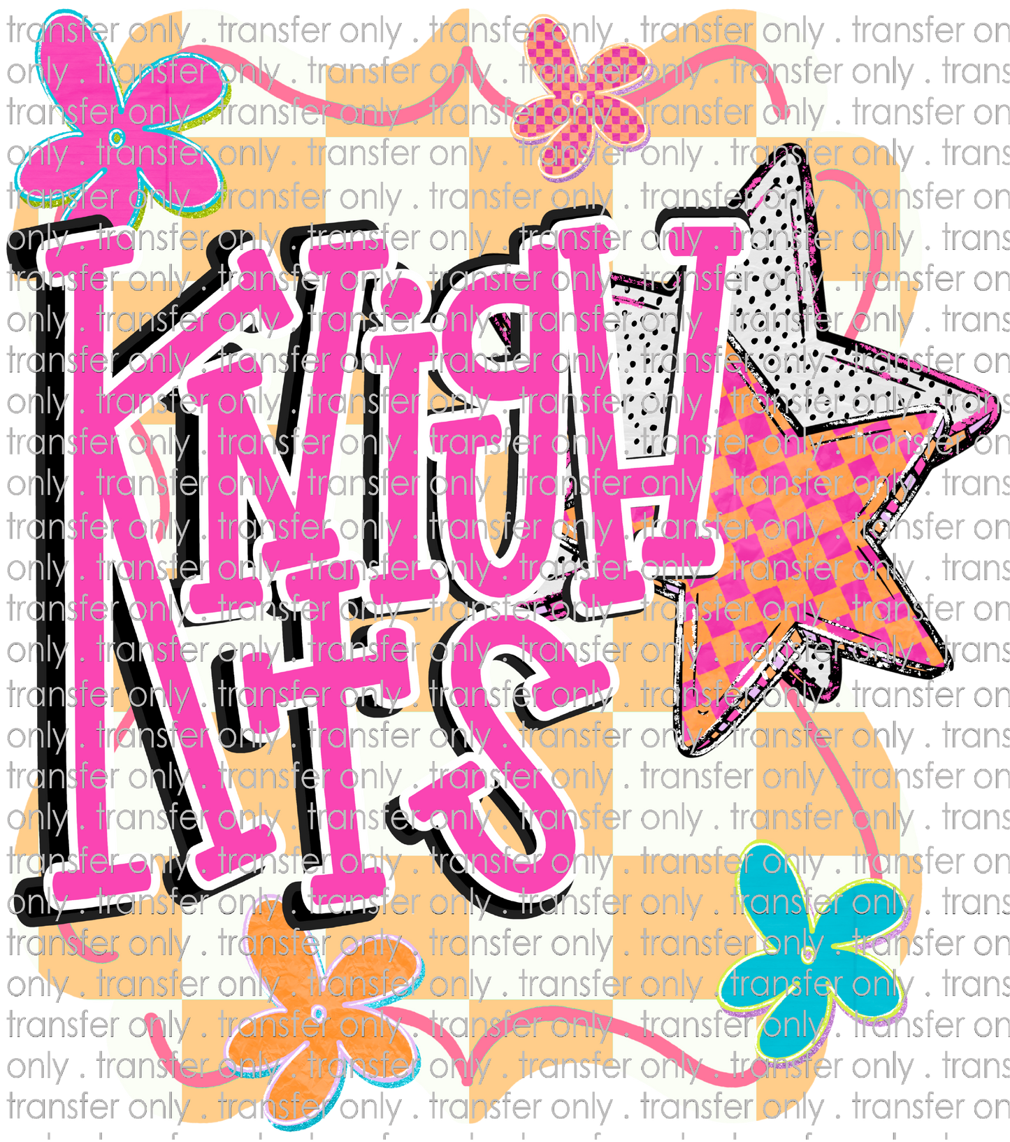 SCHMAS 729 Knights Tan Checkered Background with Stars