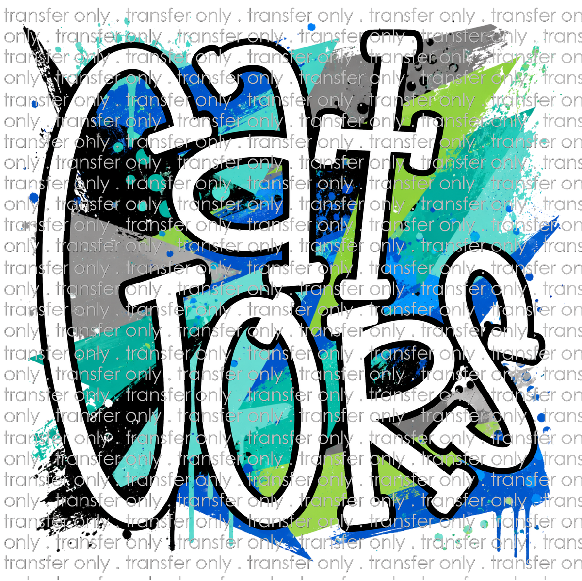 SCHMAS 744 Gators Blue and Green Paint Splatter