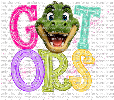 SCHMAS 755 Gators Colorful Letters with Mascot Head