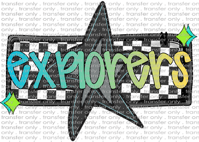 SCHMAS 757 Explorers Checkered Background with Stars