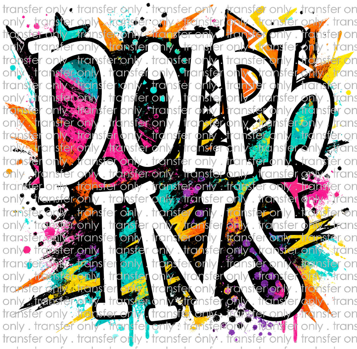 SCHMAS 764 Dolphins Multicolored Paint Splatter