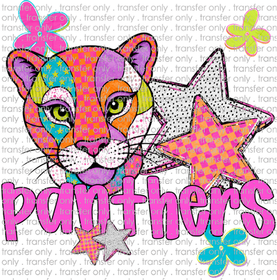 SCHMAS 770 Panthers Colorful Mascot with Stars