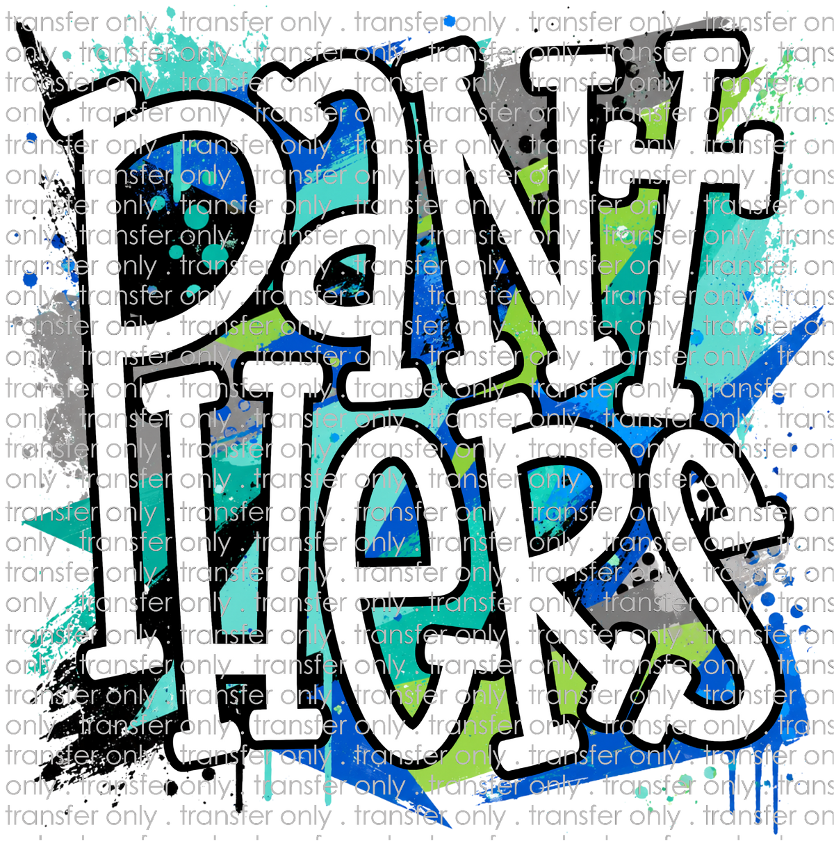 SCHMAS 775 Panthers Blue and Green Paint Splatter