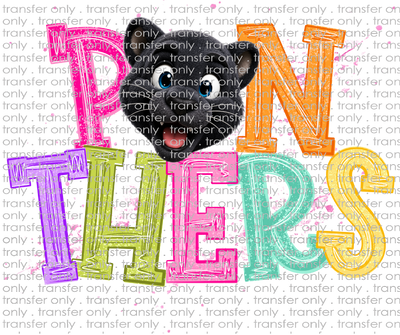 SCHMAS 778 Panthers Multicolor Letters with Mascot
