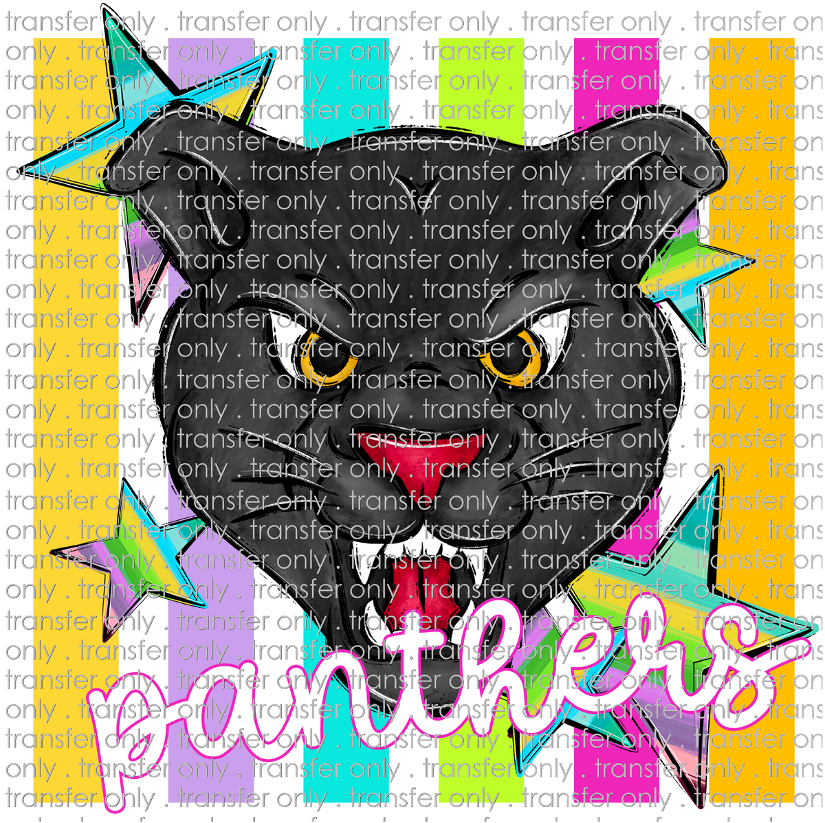 SCHMAS 780 Panthers Colorful Stripes with Mascot and Stars