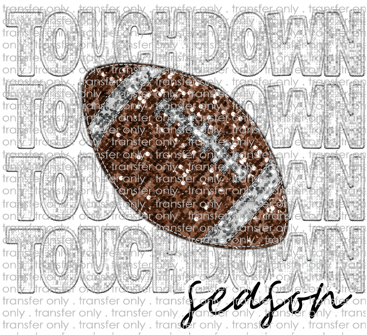 SPT 443 Touchdown Season White Faux Glitter