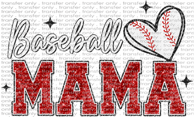 SPT 466 Faux Glitter Baseball Red Mama