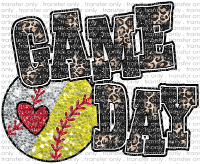 SPT 467 Faux Glitter Game Day Baseball Softball Split