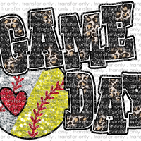 SPT 467 Faux Glitter Game Day Baseball Softball Split