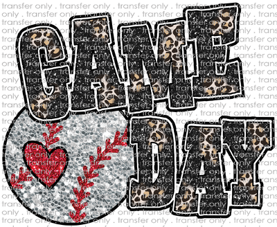 SPT 468 Faux Glitter Leopard Game Day Baseball