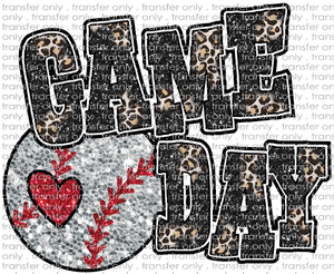 SPT 468 Faux Glitter Leopard Game Day Baseball