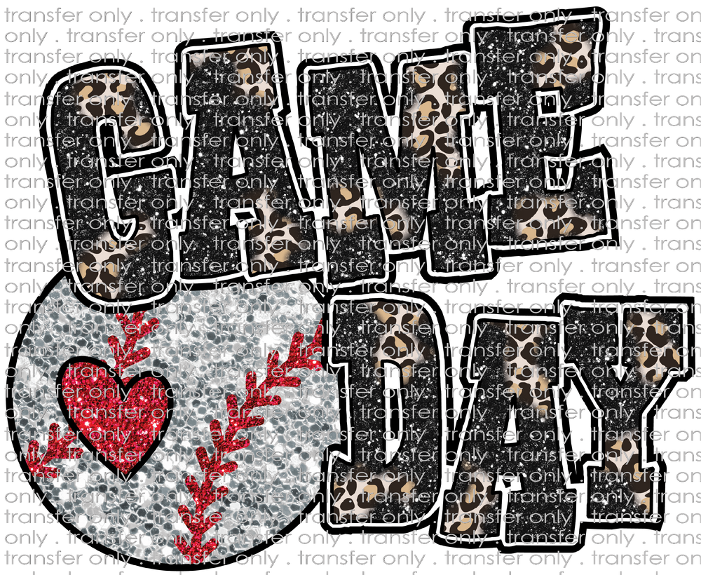 SPT 468 Faux Glitter Leopard Game Day Baseball