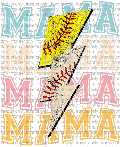 SPT 473 Mama Split Lightning Bolt Baseball Softball