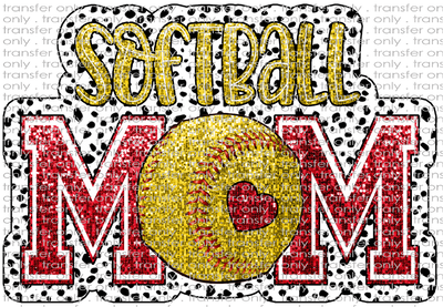 SPT 492 Softball Mom Faux Glitter