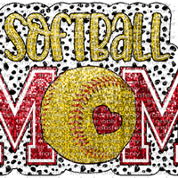 SPT 492 Softball Mom Faux Glitter