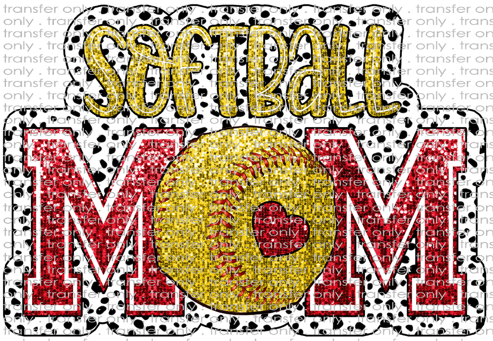 SPT 492 Softball Mom Faux Glitter