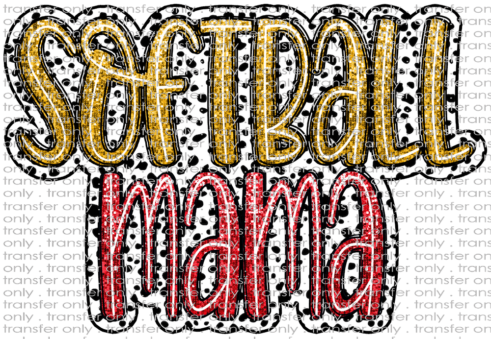 SPT 494 Softball Mama Cursive Faux Glitter
